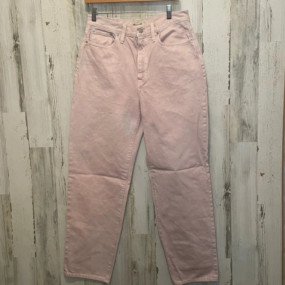 Madewell Womens Baggy‎ Straight Jeans- Light Pink size 29